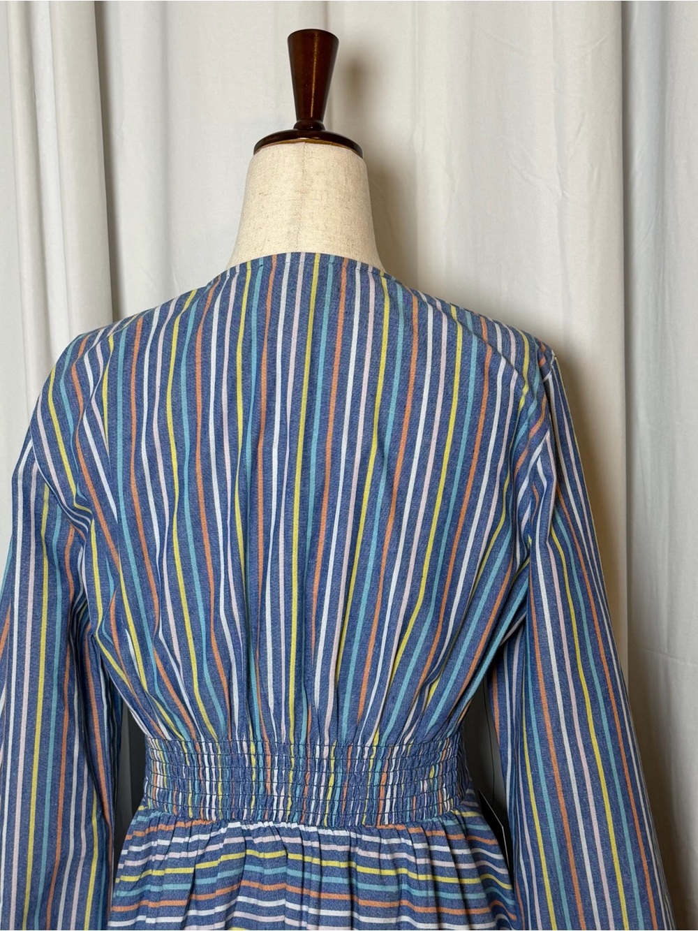Tuckernuck Provence Stripe Mila Dress Medium NWT Cotton Linen Maxi Pockets - Picture 10 of 16